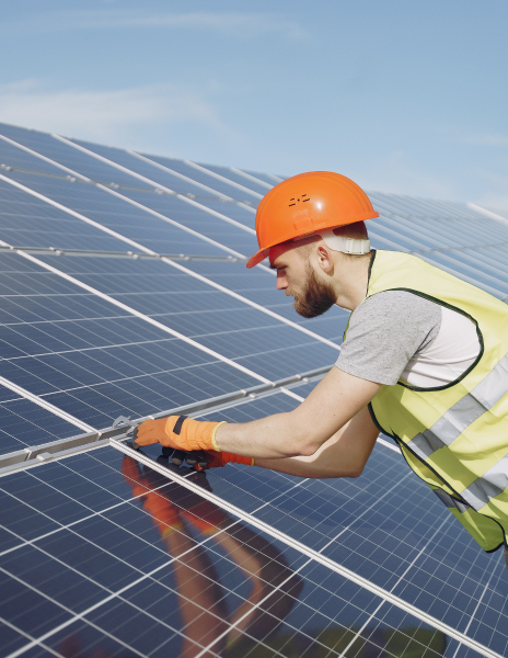 engineer installing solar